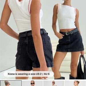 Princess Polly Black Denim skort